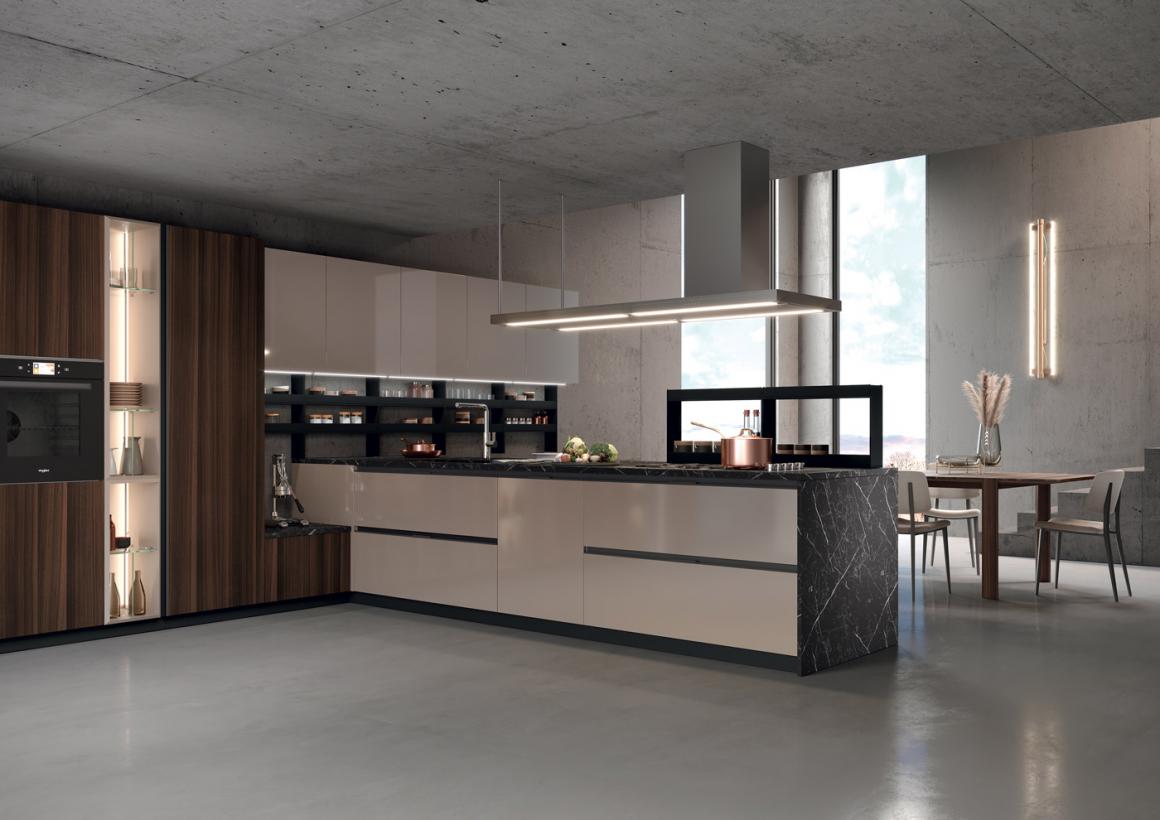 Febal Casa Cucina Moderna Era cassetti e pensili laccati 088 089