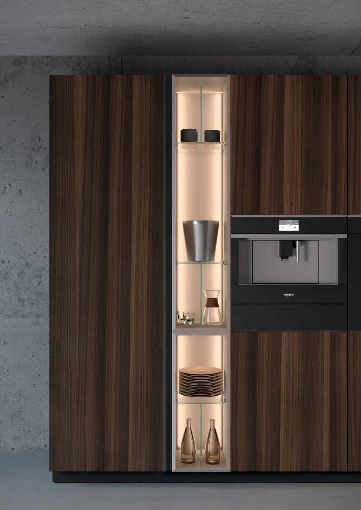 Febal Casa Cucina Moderna Era colonna in vetro con luci 090